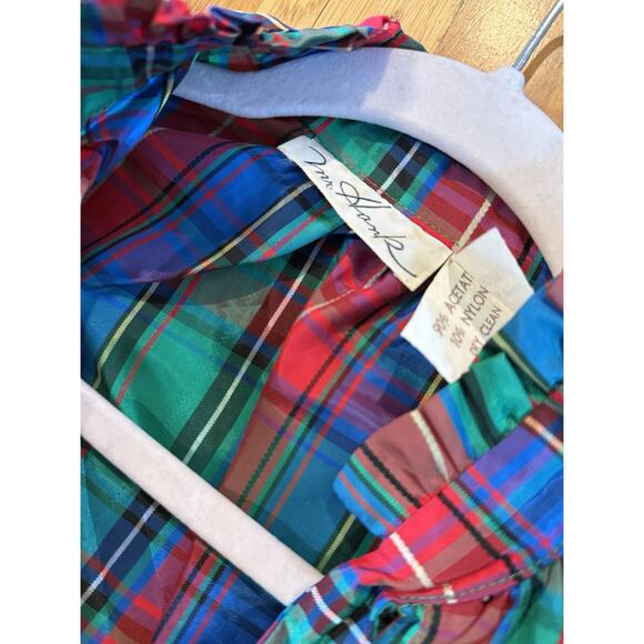 VTG 70’s MR.HANKS Patchwork Plaid Christmas Midi Skirt Blouse Matching Set Sz S - Picture 8 of 13